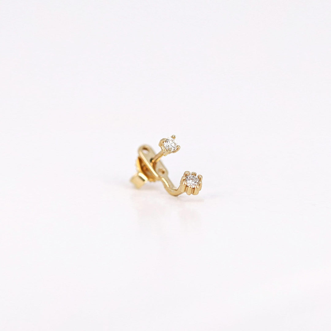 Picture of diamond jacket earrings prong set