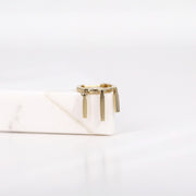 Picture of gold bar drop dangle earring 3 bars drop