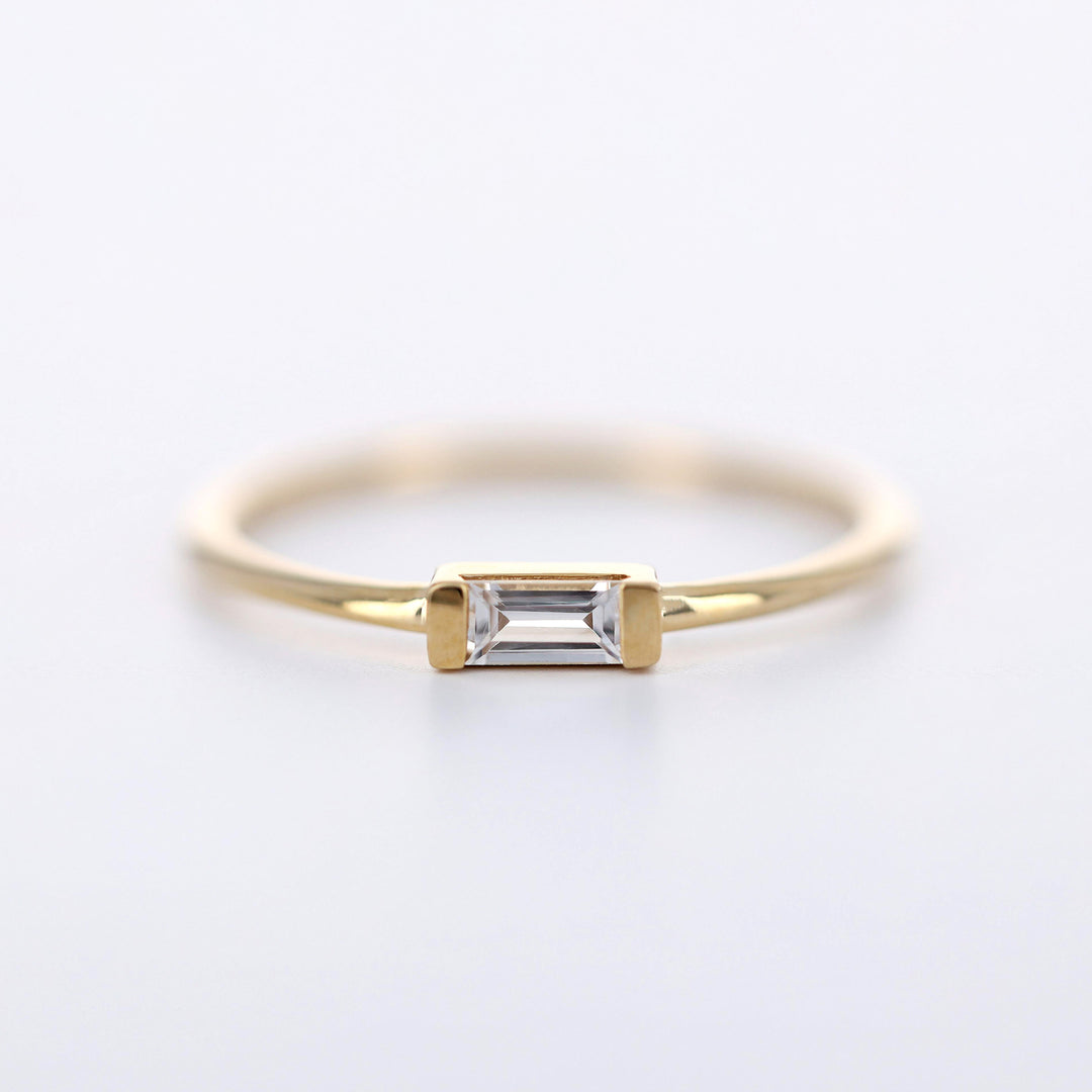 Picture of baguette white sapphire ring band