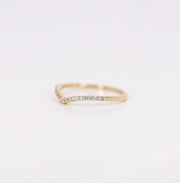 Picture of half eternity chevron diamond ring