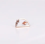 Picture of diamond d shape earrings 14k geometric