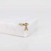 Picture of diamond initial huggie earring diamond