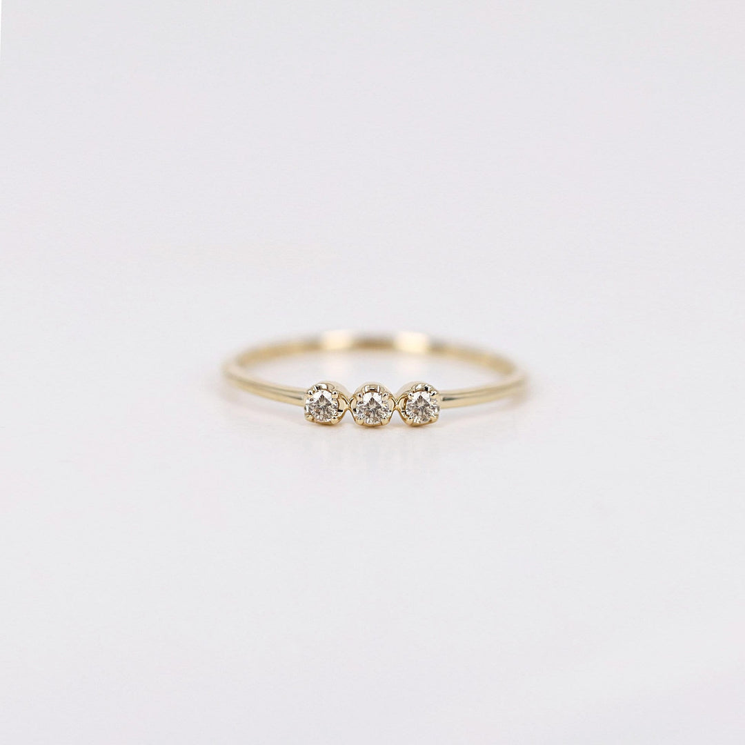 Picture of triple diamond ring diamond trio wedding