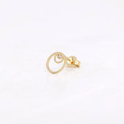 Picture of circle diamond stud earrings round plate 1