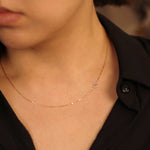 Load image into Gallery viewer, Picture of sideways diamond initial necklace
