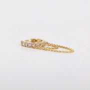 Picture of diamond huggie with chain dangle drop