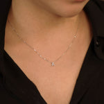 Load image into Gallery viewer, Picture of diamond initial necklace diamond letter
