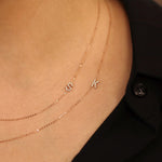 Load image into Gallery viewer, Picture of sideways diamond initial necklace
