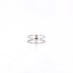 Load image into Gallery viewer, Picture of baguette cut white sapphire ring
