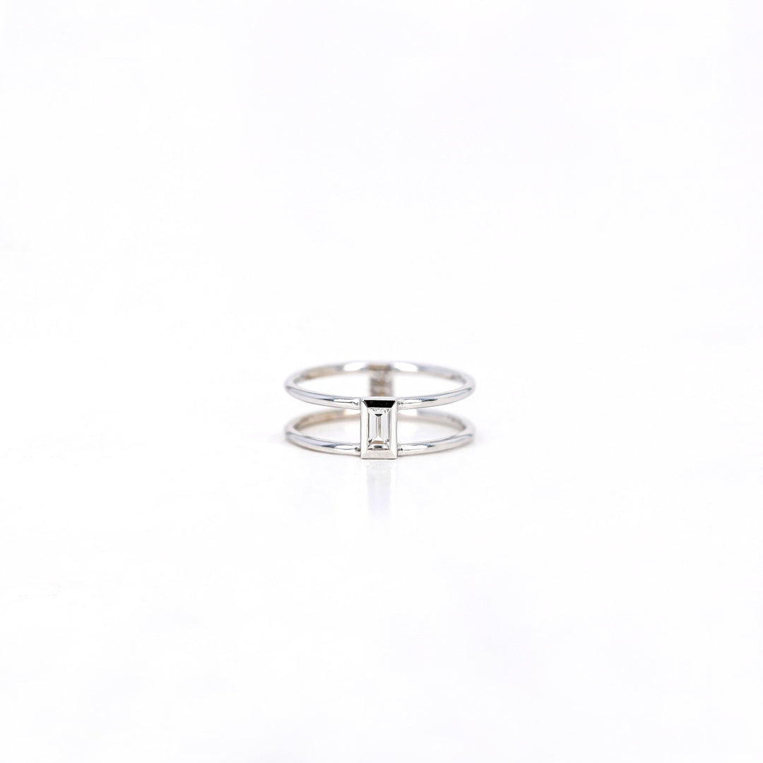 Picture of baguette cut white sapphire ring