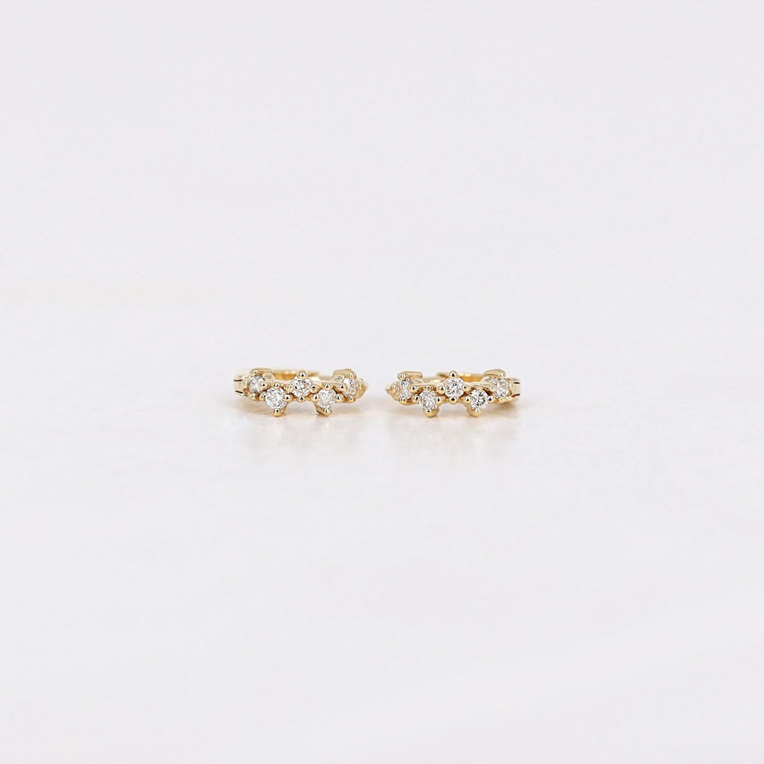 Picture of diamond cluster huggie earrings 8mm