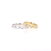 Picture of herringbone eternity ring 14k gold 3mm