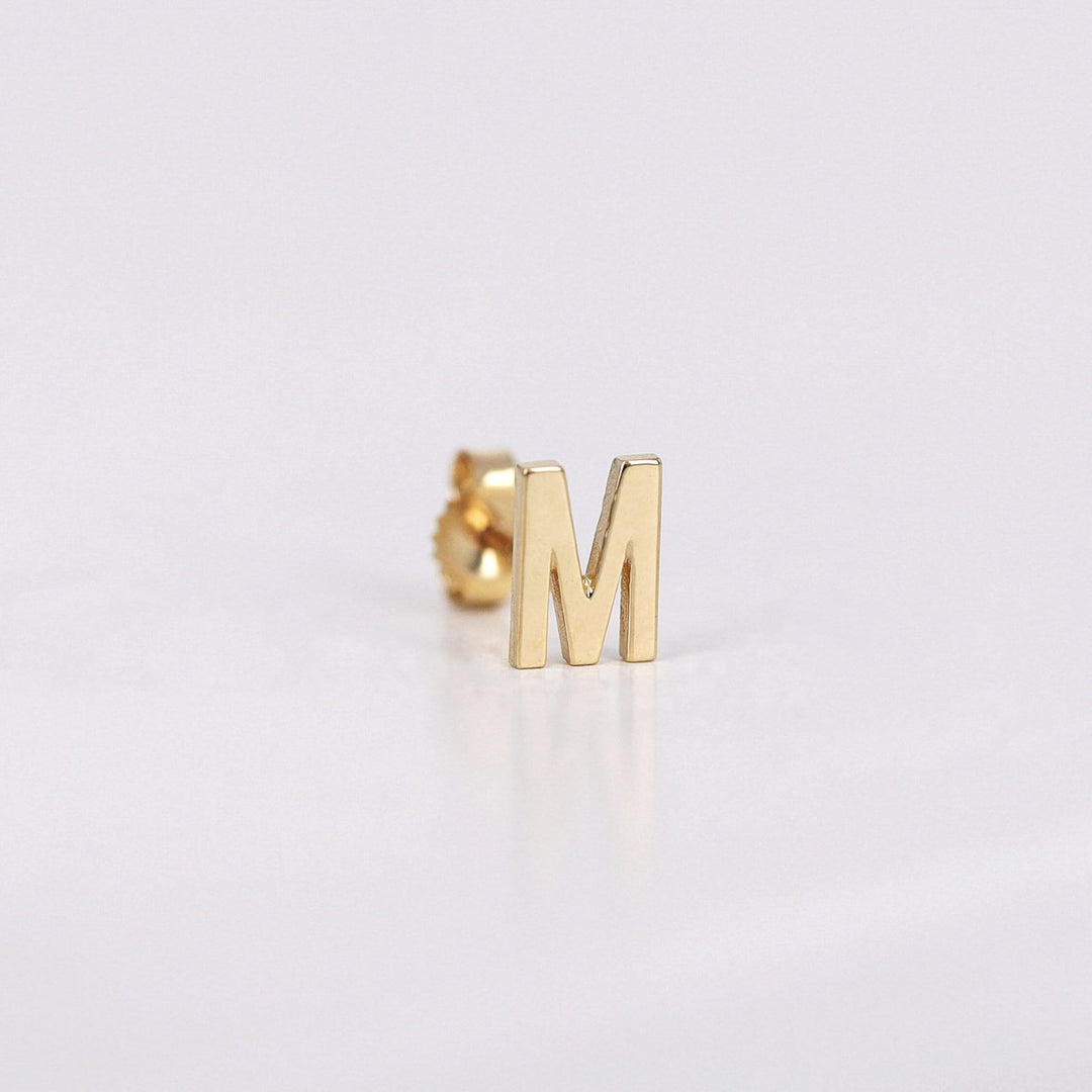 Picture of initial studs monogram stud solid gold 1