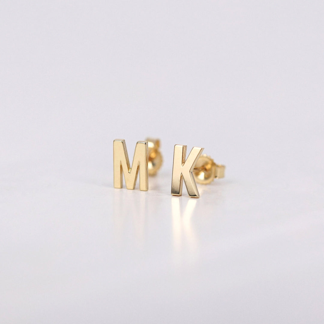 Picture of initial studs monogram stud solid gold 1