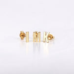 Load image into Gallery viewer, Picture of initial studs monogram stud solid gold 1
