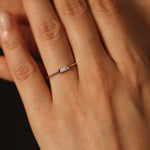 Load image into Gallery viewer, Picture of baguette white sapphire ring band
