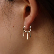 Picture of gold bar drop dangle earring 3 bars drop