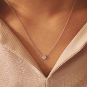 Picture of cluster diamond necklace flower diamond