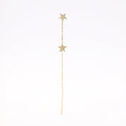 Picture of star earring two stars drop earring 14k
