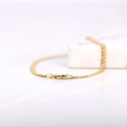 Picture of 14k gold flat cuban chain necklace flat