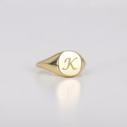 Picture of initial signet ring 10k 14k 18k gold