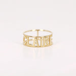 Load image into Gallery viewer, Picture of 14k name ring name double band monogram
