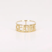 Picture of 14k name ring name double band monogram