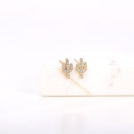 Load image into Gallery viewer, Picture of diamond stud diamond stud earring dainty
