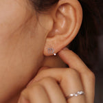 Load image into Gallery viewer, Picture of virgo zodiac sign diamond earring virgo
