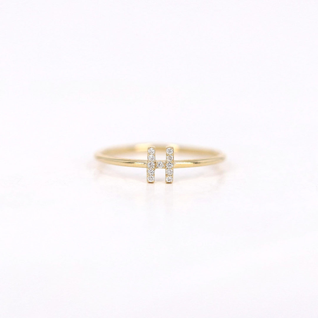 Picture of diamond initial ring diamond monogram