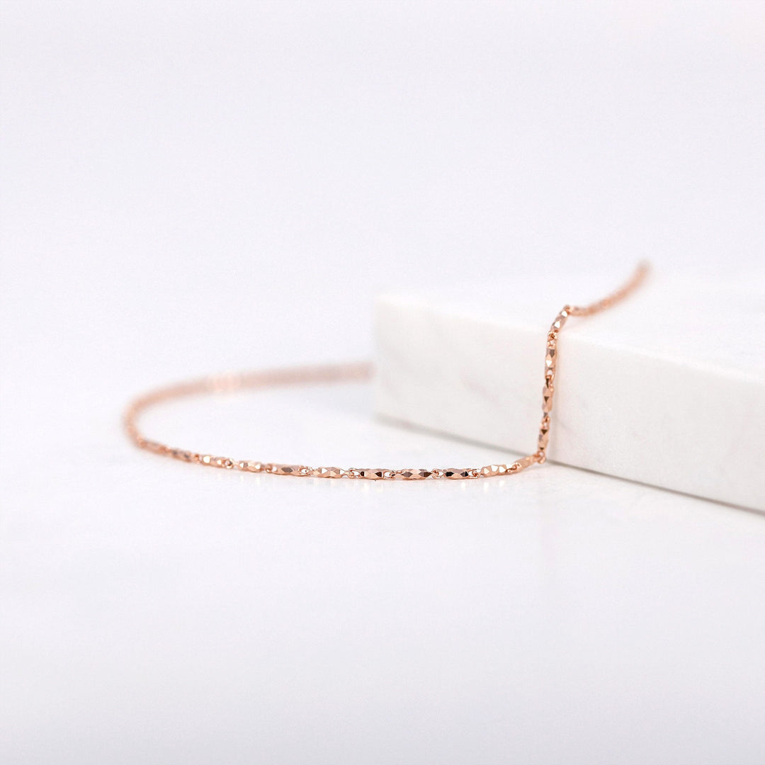 What Is A Raso Chain Pattern 14K Gold Thick Raso Chain Simple Bracelet by Minimal Allure