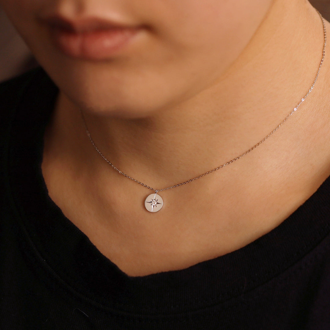 Picture of polaris diamond pendant necklace