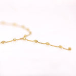 Load image into Gallery viewer, Picture of 14k gold bead chain y drop necklace
