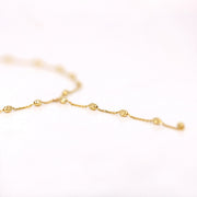 Picture of 14k gold bead chain y drop necklace