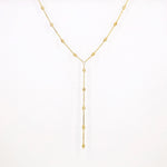Load image into Gallery viewer, Picture of 14k gold bead chain y drop necklace
