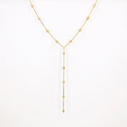 Picture of 14k gold bead chain y drop necklace