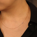 Load image into Gallery viewer, Picture of sideways diamond initial necklace
