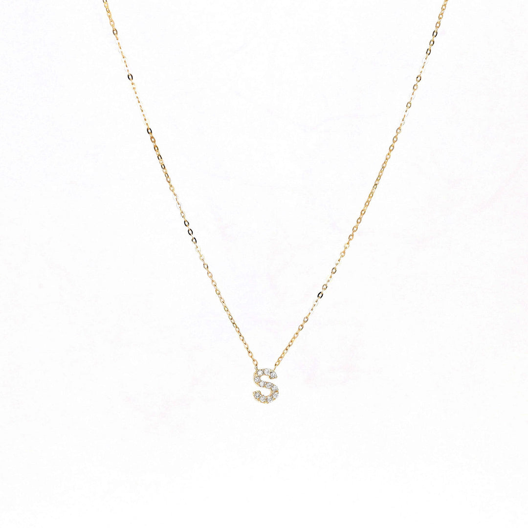 Picture of diamond initial necklace diamond letter