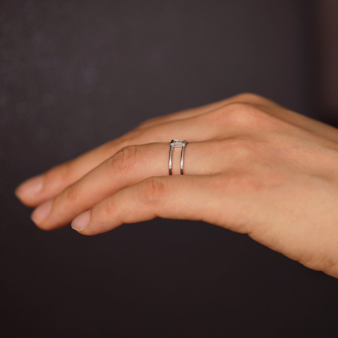 Picture of baguette cut white sapphire ring