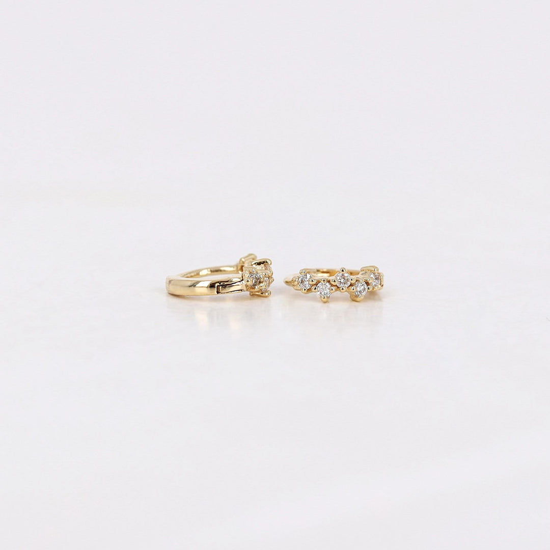 Picture of diamond cluster huggie earrings 8mm