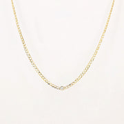 Picture of bezel diamond flat cuban chain necklace