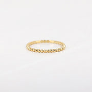 Picture of thin bead ring 14k gold ball ring dainty