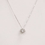 Load image into Gallery viewer, Picture of blue diamond cluster snowflake necklace
