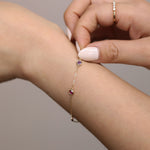 Load image into Gallery viewer, Picture of birthstone bracelet 14k gold three
