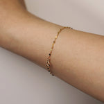 Load image into Gallery viewer, Picture of 14k gold glitter chain bracelet 14k
