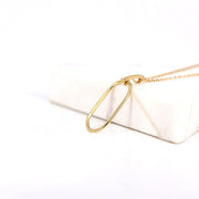 Picture of round rectangular pendant necklace 14k