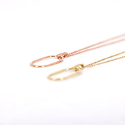 Picture of round rectangular pendant necklace 14k