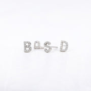Picture of diamond stud diamond initial earring