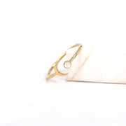 Picture of crescent moon moonstone open ring band