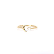 Picture of crescent moon moonstone open ring band